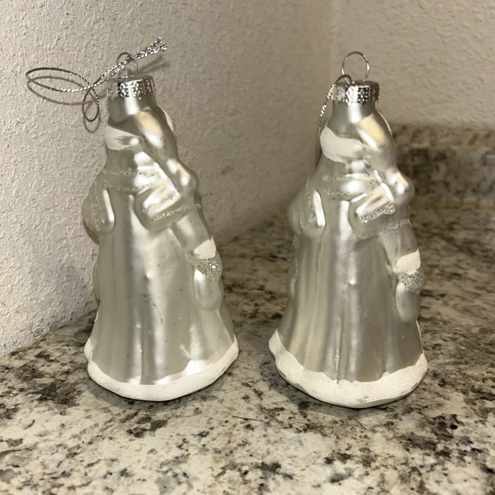 Vintage K-Mart Christmas Ornament Lot Of Santa‎ With Dog White
